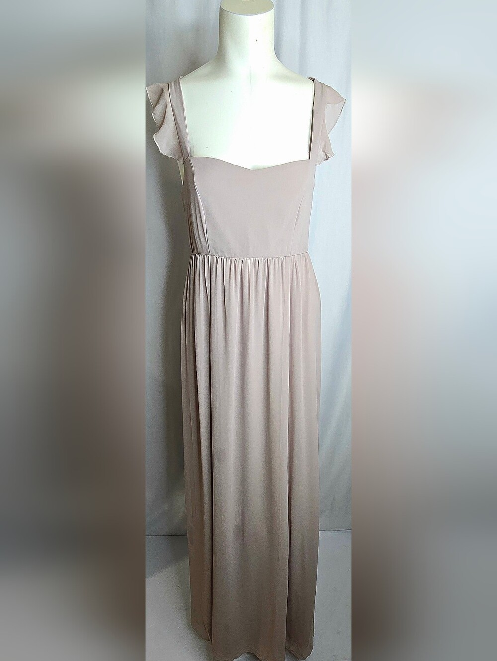 Show Me Your Mumu Maxi Gray Flutter Sleeve Bridesmaid Wedding Guest L NWT‎